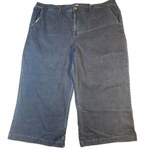 Vintage Y2K Jeans Womens 26W Blue Wide-Leg Crop Stretch Denim Plus ‎ a.n.a.